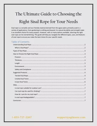 The Ultimate Guide to Choosing the Right Sisal Rope for Your Needs