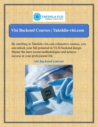 by enrolling in takshila vlsi com exhaustive