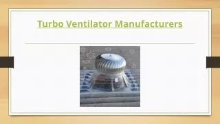 Best Turbo Ventilator Manufacturers