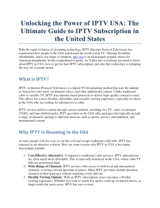unlocking the power of iptv usa the ultimate