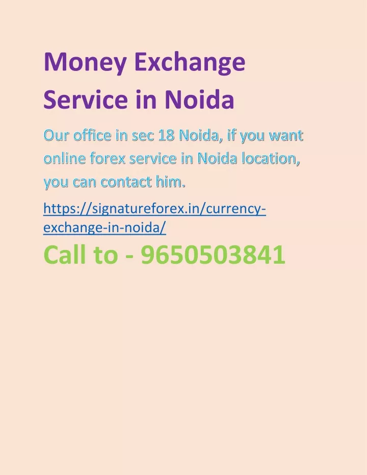 money exchange service in noida