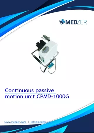 continuous passive motion unit cpmd 1000g