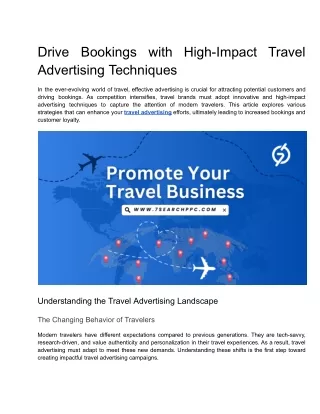 Drive Bookings with High-Impact Travel Advertising Techniques
