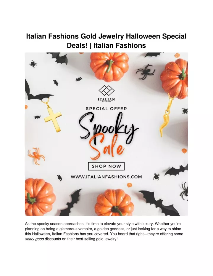 italian fashions gold jewelry halloween special