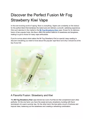 discover the perfect fusion mr fog strawberry