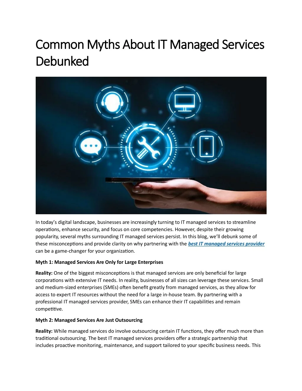 PPT - Common Myths About IT Managed Services Debunked PowerPoint ...