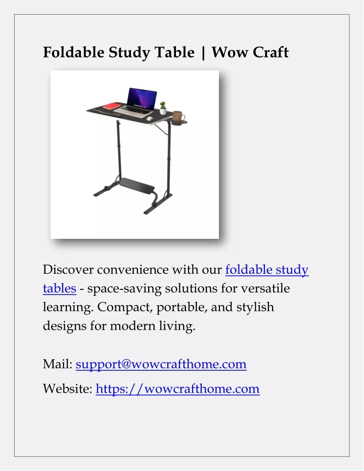 foldable study table wow craft