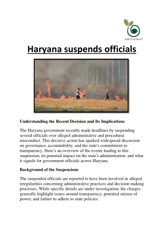 Haryana suspends officials (Pdf 1st)