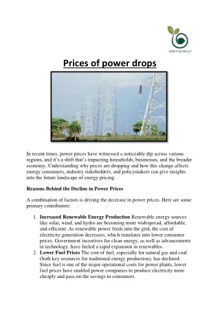 Prices of power drops (Pdf submission 2nd)