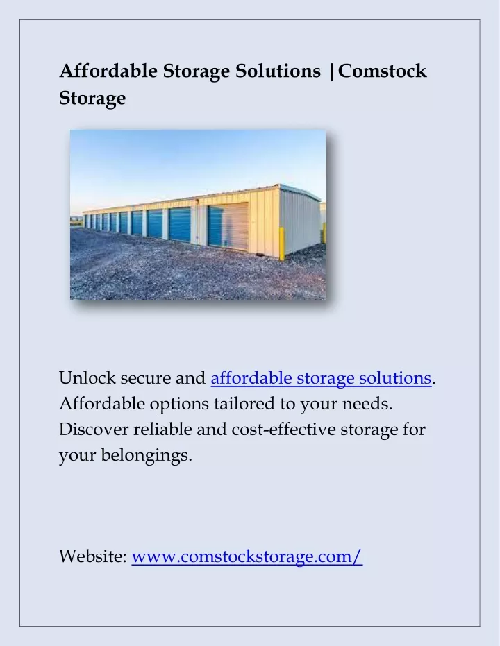 affordable storage solutions comstock storage