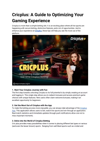 Cricplus_ A Guide to Optimizing Your Gaming Experience (1)
