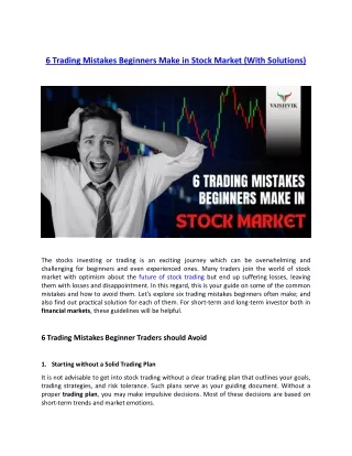 6 Trading Mistakes Beginners Make in Stock Market (With Solutions)