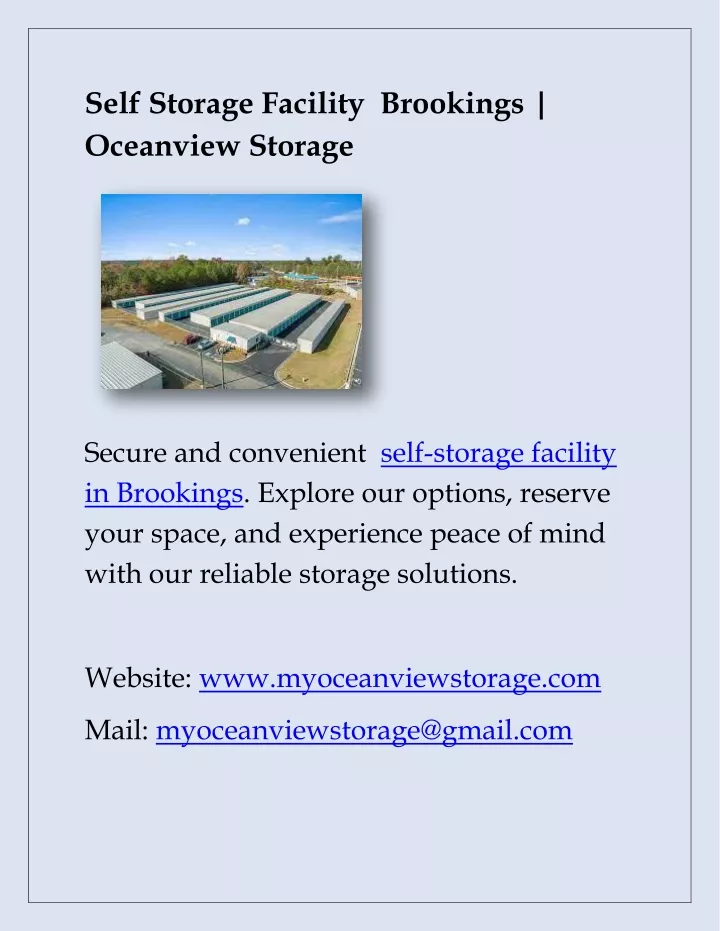 self storage facility brookings oceanview storage