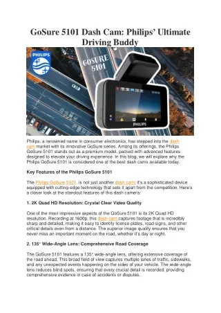 gosure 5101 dash cam philips ultimate driving