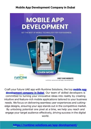 Transform Your Business with Our Mobile App Development Company in Dubai and Digital Marketing Agency in UAE