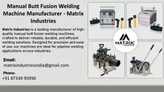 manual butt fusion welding machine manufacturer