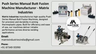 push series manual butt fusion machine