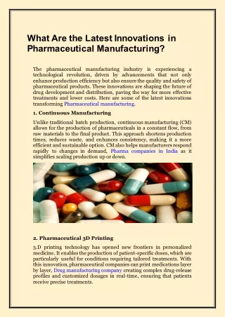 Affordable Pharmaceutical Manufacturing :- Cooper Pharma Limited