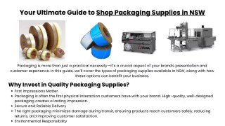 Premium Packaging Supplies in NSW | Quality Solutions for Every Need