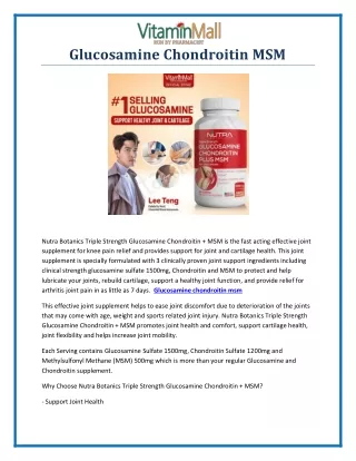 Glucosamine Chondroitin MSM