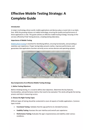 Mastering Mobile Testing: The Ultimate Guide to an Effective Strategy