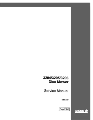 CASE IH 3204  3205  3206 Disc Mower Service Repair Manual Instant Download (Part Number 8-96750)