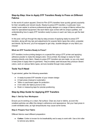 step by step how to apply dtf transfers ready