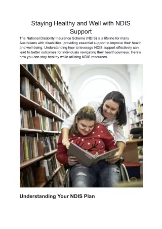 staying healthy and well with ndis support