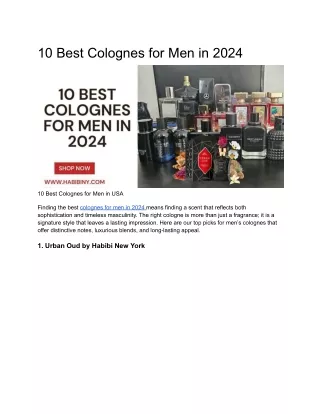 10 best colognes for men in 2024