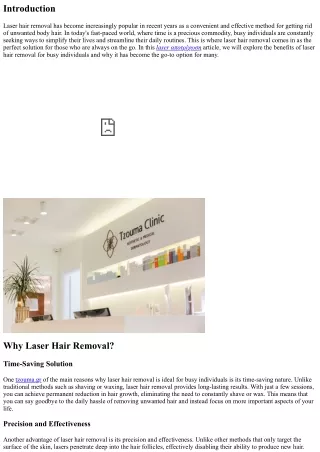 Laser Hair Removal: The Perfect Solution for Busy Individuals
